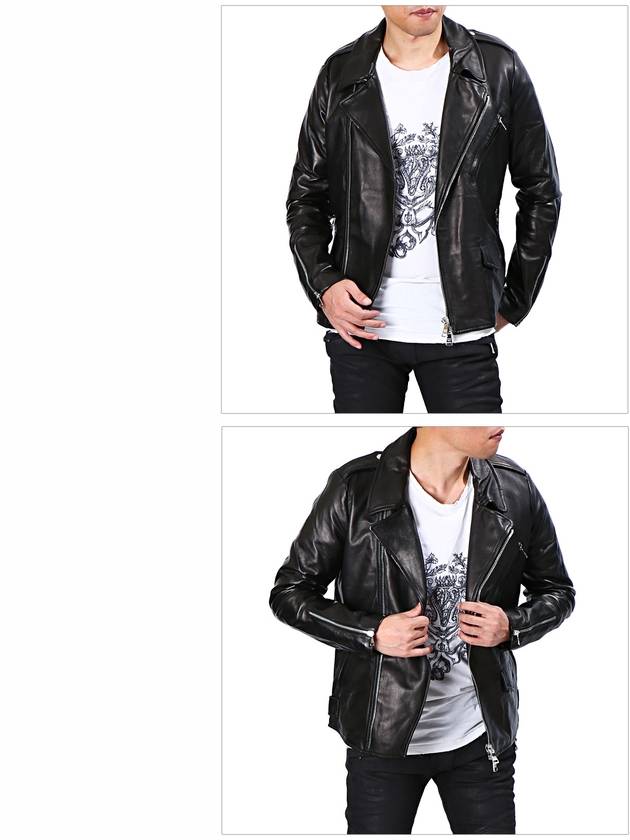 Men's Leather Jacket 7206 NERO - GIORGIO BRATO - BALAAN 4