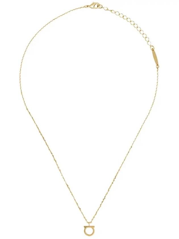 Gancini Large Necklace Brass & Gold - SALVATORE FERRAGAMO - BALAAN 3