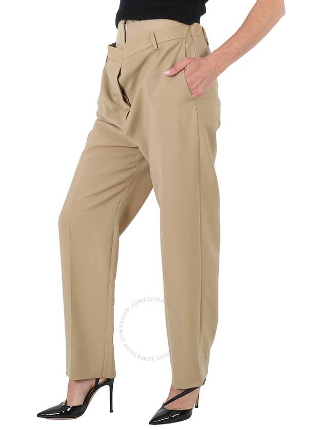 Burberry Runway Ladies Beige Trousers With Double Waist, Brand Size 4 (US Size 2) - BURBERRY - BALAAN 2