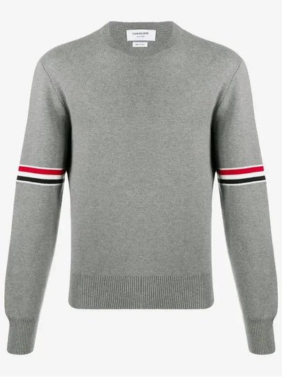 Men's Milan Stitch Armband Crew Neck Knit Top Light Grey - THOM BROWNE - BALAAN 2