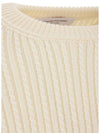 4 Bar Stripe Cable Knit Top White - THOM BROWNE - BALAAN 5