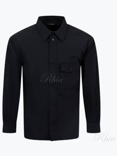 Men's Howard Tech Press Stud Long Sleeve Shirt Black - J.LINDEBERG - BALAAN 2