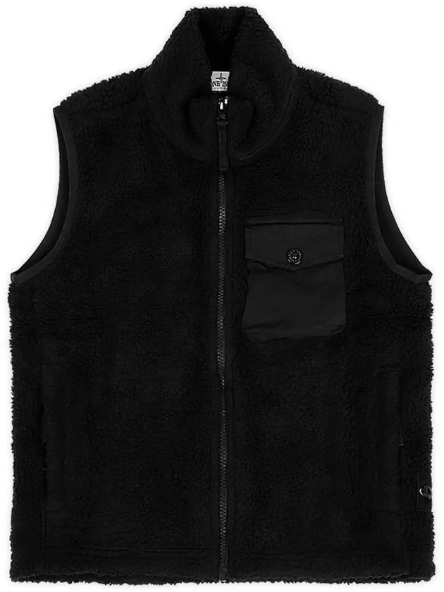 Stone Kids Waffen Patch Fleece Vest Black 771662043 V0029 10 12A - STONE ISLAND - BALAAN 3