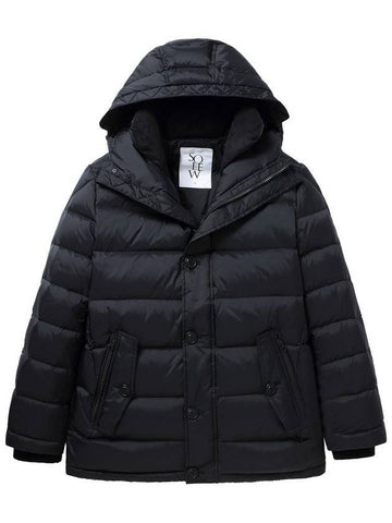 Men's Goose Down Quilted Hood Padded Black - SOLEW - BALAAN 1