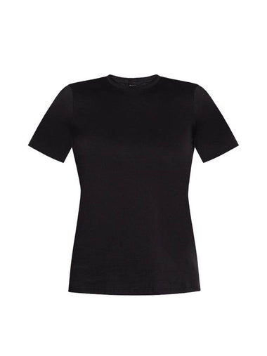 Women's Easy Organic Cotton Short Sleeve T-Shirt Black - THEORY - BALAAN 1