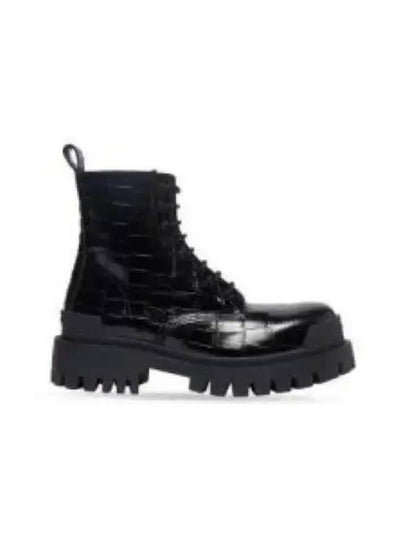 Strike Crocodile Embossed Walker Boots Black - BALENCIAGA - BALAAN 2