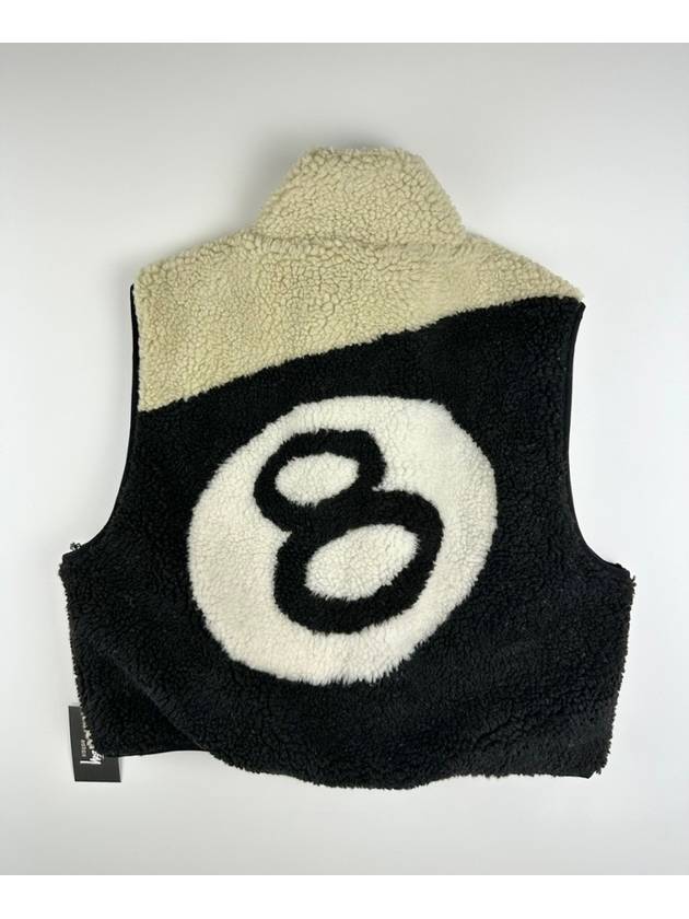 8-Ball Reversible Sherpa Vest Cream Black - STUSSY - BALAAN 3
