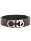 Reversible Gancini Belt Black Hickory - SALVATORE FERRAGAMO - BALAAN 3