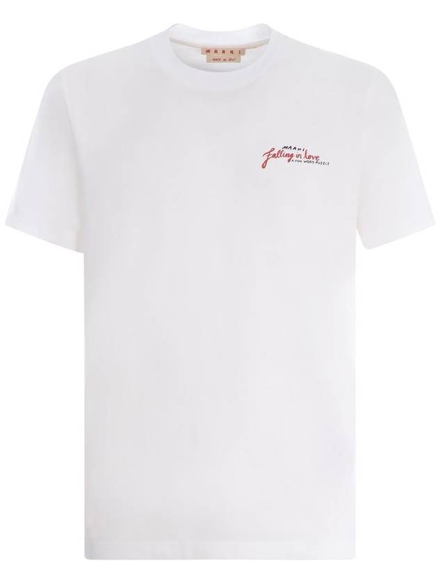 23 fw White Cotton WORDSEARCH Print T-Shirt HUMU0198PGUSCV37H1W01 B0480462920 - MARNI - BALAAN 2