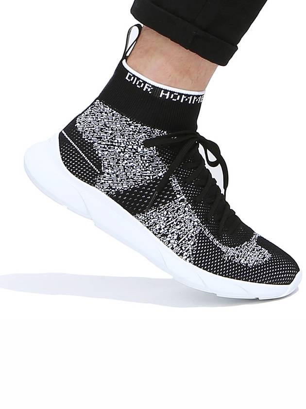 B21 Socks Knit High Top Sneakers Black - DIOR - BALAAN 2