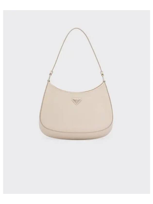 Triangular Logo Cleo Brushed Leather Shoulder Bag Desert Beige - PRADA - BALAAN 2