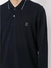 Logo Long Sleeve Polo Shirt Dark Navy - BRUNELLO CUCINELLI - BALAAN 3