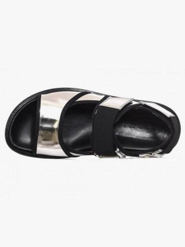 Laminated FUSSBETT Velcro Sandals Silver FBMSU12G01 - MARNI - BALAAN 2