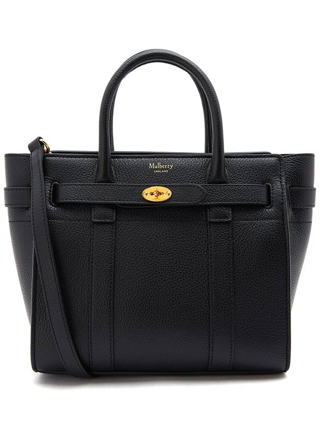 Bayswater Zipped Mini Classic Grain Tote Bag Black - MULBERRY - BALAAN 2