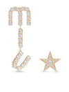 Crystal Embellished Pendant Asymmetric Earrings Gold - MIU MIU - BALAAN 1