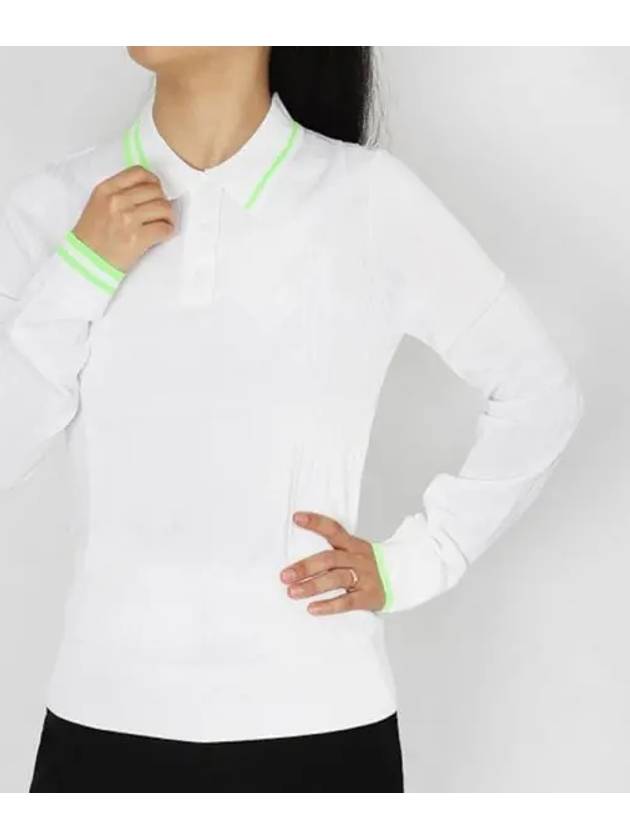 LF Golf COTTON BLEND RIBBED SWEATER POLO LF23S801 SNO Women's Cotton Blend Ribbed Sweater Polo - G/FORE - BALAAN 2