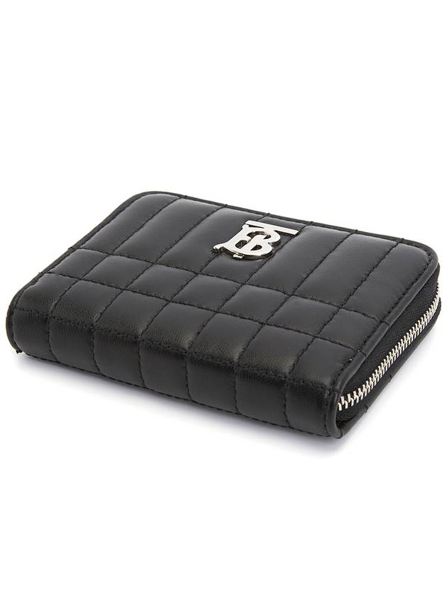 Lola Quilted Zip Round Coin Card Wallet Black - BURBERRY - BALAAN 4