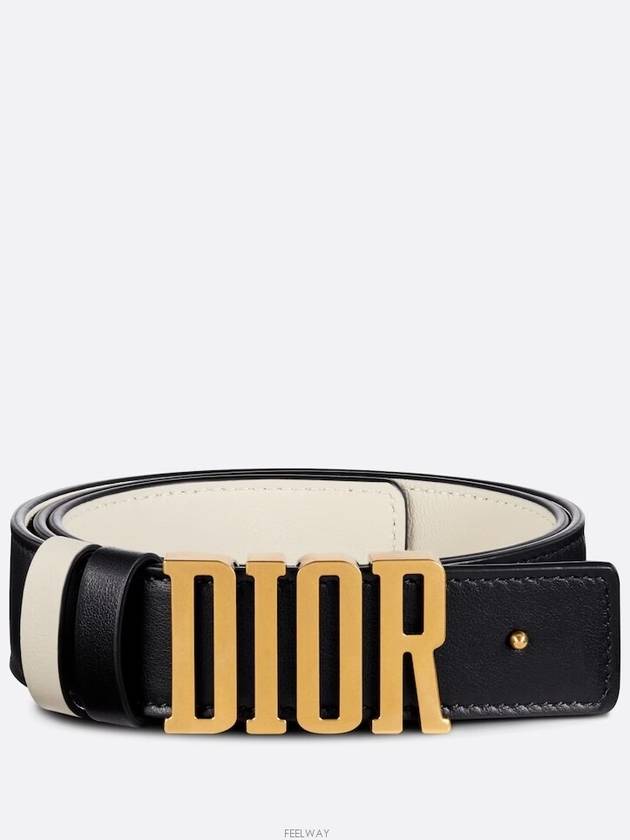 D Fence 30MM Smooth Calfskin Reversible Belt Black - DIOR - BALAAN 6