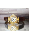 Clos Ivory Roman Dial Full Diamond Women s Leather Quartz Watch - CARTIER - BALAAN 8