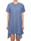 Stripe Cotton Poplin Pullover Short Dress Blue - SACAI - BALAAN 4