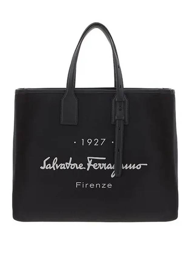 1927 Signature Logo Tote Bag Black - SALVATORE FERRAGAMO - BALAAN 3