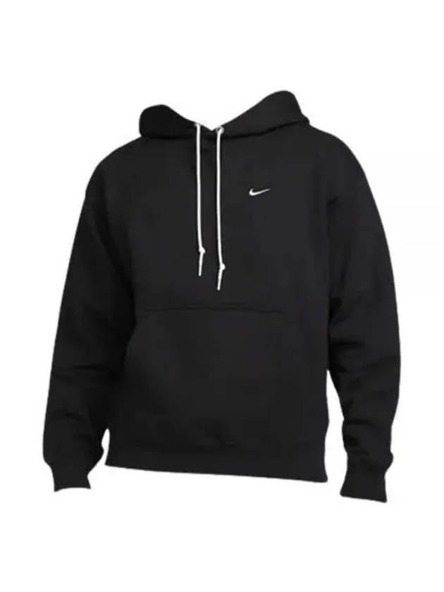 Solo Swoosh Fleece Pullover Hoodie Black - NIKE - BALAAN 2