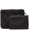 Intrecciato Cassette Woven Padding Document Clutch Bag Brown - BOTTEGA VENETA - BALAAN 5