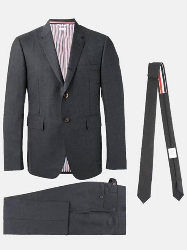 Men's Signature Classic Wool Suit Dark Grey - THOM BROWNE - BALAAN 2