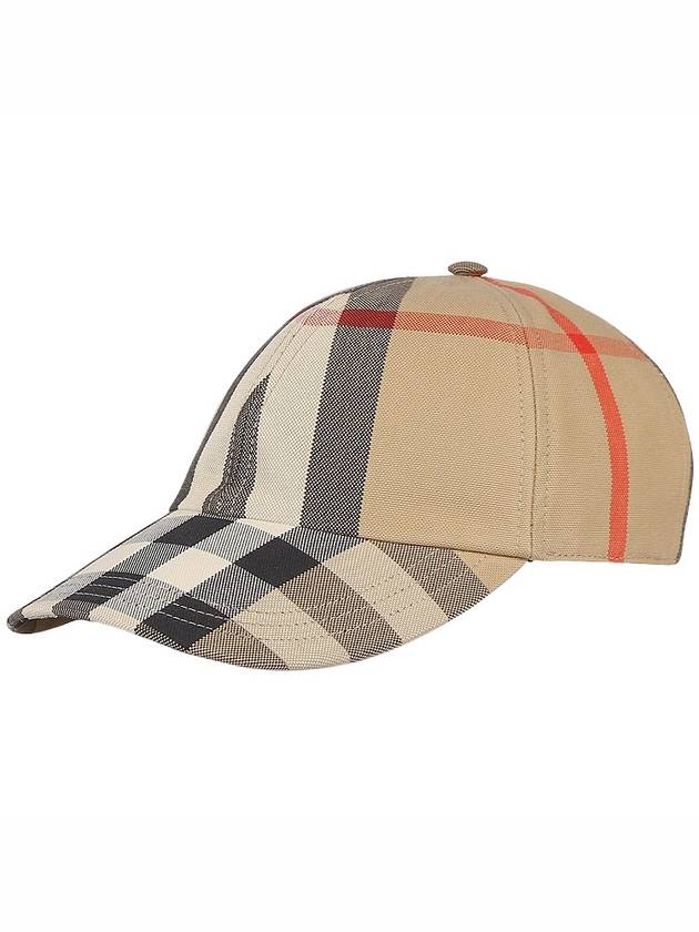 Embroidered Logo Check Cotton Ball Cap Beige - BURBERRY - BALAAN 4