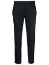 Cropped Tailored Twill Wool Skinny Straight Pants Navy - THOM BROWNE - BALAAN 2