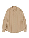 Men's Washed Finx Twill Long Sleeve Shirt Light Brown - AURALEE - BALAAN 1