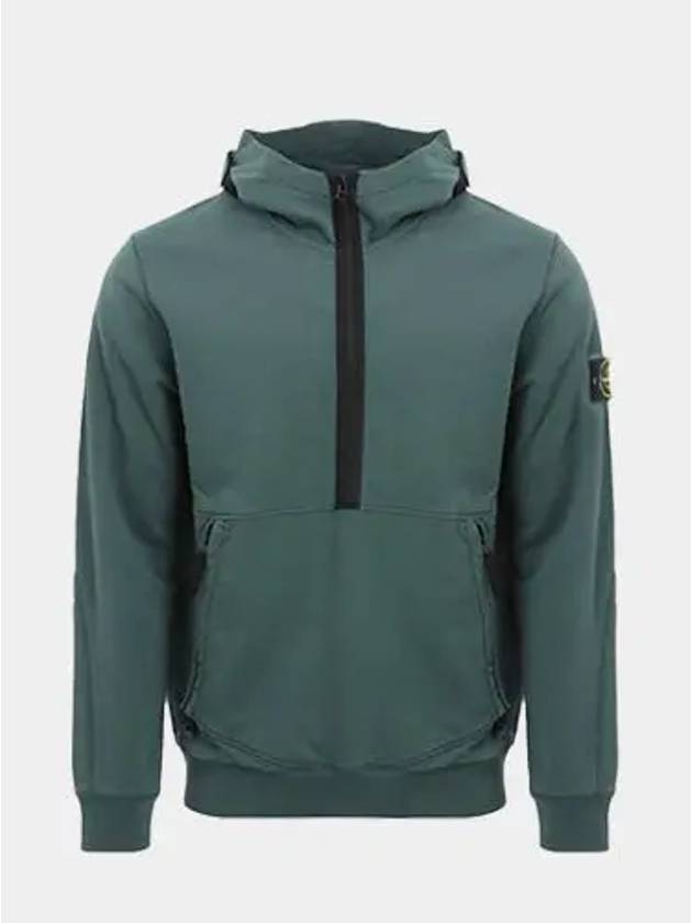 Wappen Patch Hooded Half Zip Up Anorak Green - STONE ISLAND - BALAAN 2