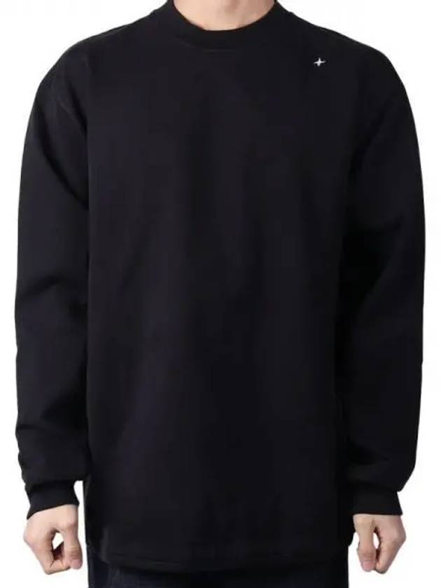 Stellina Wappen Patch Cotton Sweatshirt Black - STONE ISLAND - BALAAN 2