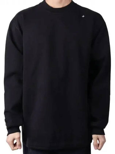 Stellina Wappen Patch Cotton Sweatshirt Black - STONE ISLAND - BALAAN 2