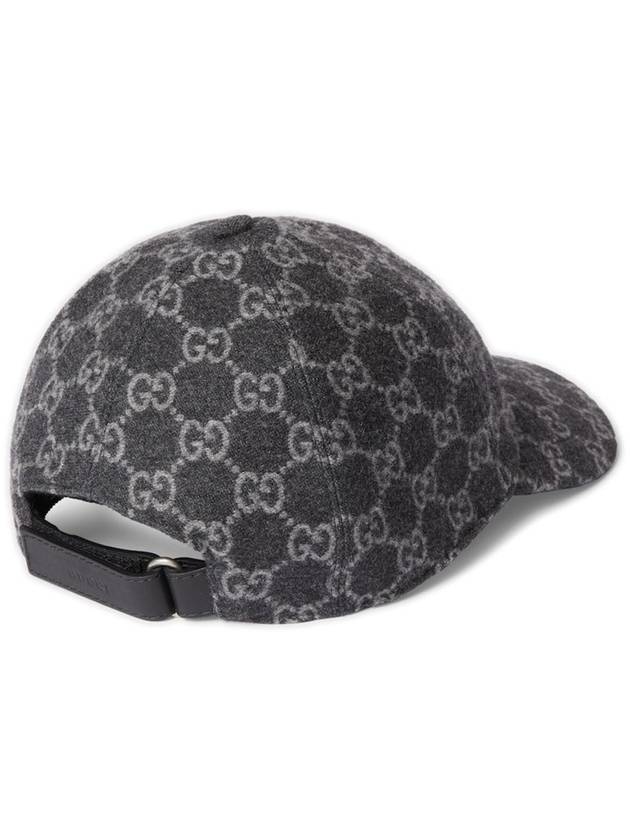 GG Flannel Ball Cap Grey - GUCCI - BALAAN 5