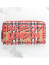 Graffiti check zipper long wallet red - BURBERRY - BALAAN 3