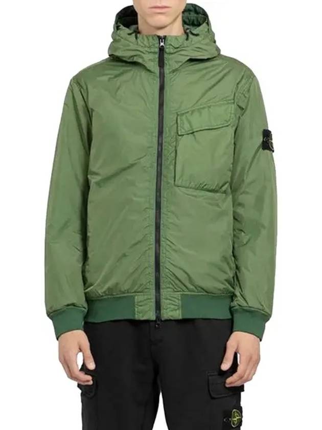 Wappen Patch Nylon Crinklips Hooded Jacket Green - STONE ISLAND - BALAAN 3