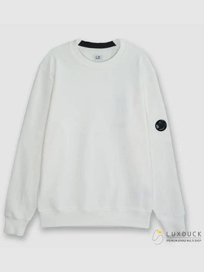 Diagonal Raised Fleece Crewneck Lens Sweatshirt White - CP COMPANY - BALAAN 2