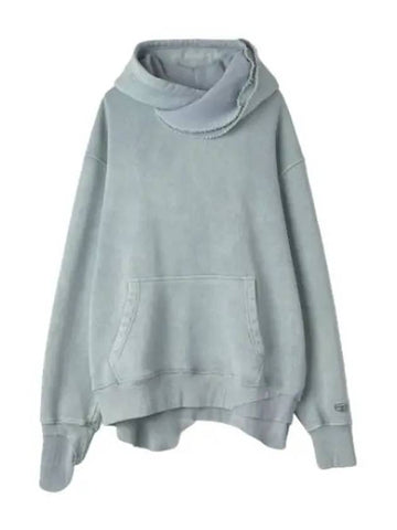 topper hooded light blue gray t shirt hoodie - DIESEL - BALAAN 1