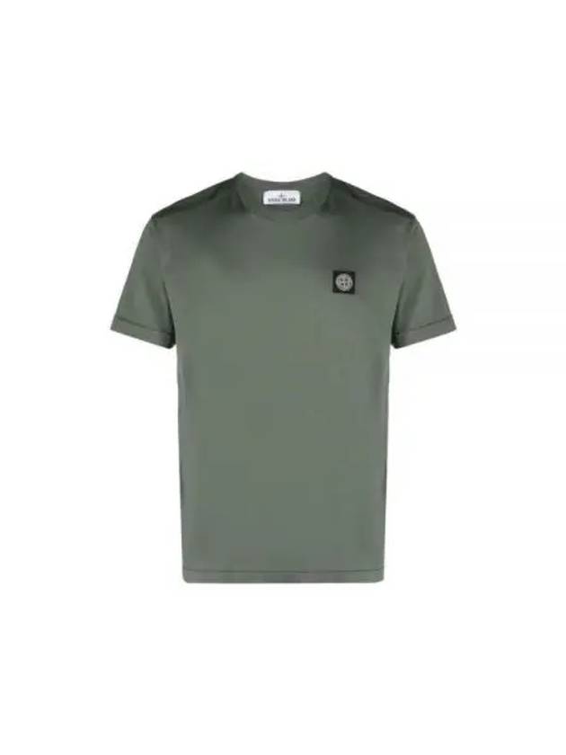 Logo Patch Short Sleeves T-Shirt Green - STONE ISLAND - BALAAN 2