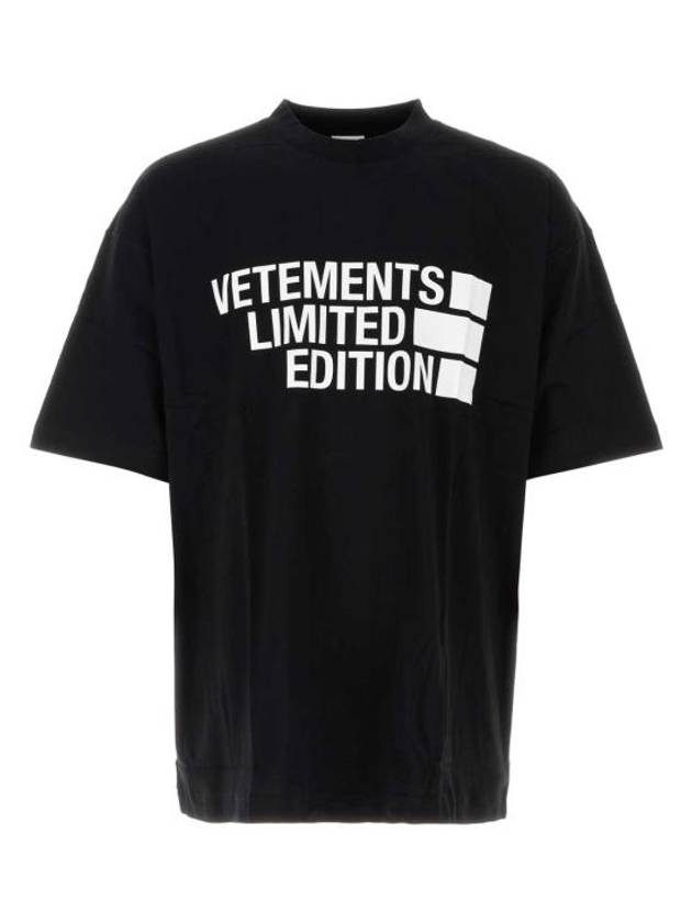 Logo Print Short Sleeve T-Shirt Black - VETEMENTS - BALAAN 1