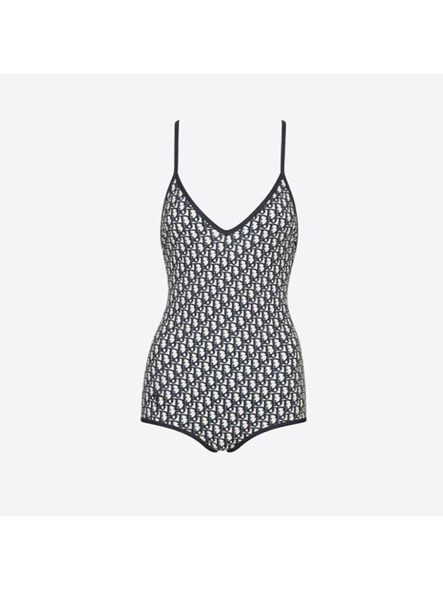 Women's Oblique Technical One Piece Swimsuit Blue Black - DIOR - BALAAN 2