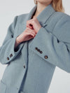 Breasted Handmade Long Double Coat Light Blue - REAL ME ANOTHER ME - BALAAN 8