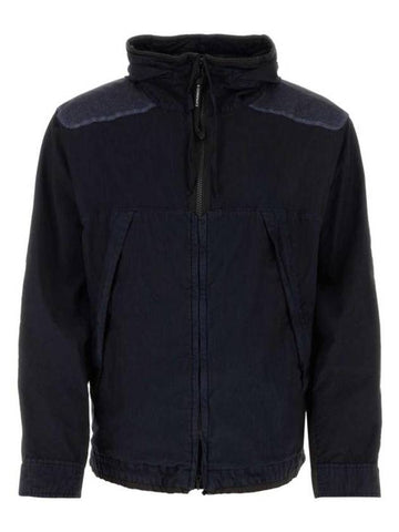 50 Fili Gum Mixed Goggle Hooded Jacket Navy - CP COMPANY - BALAAN 1