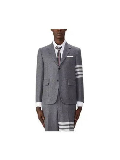 4 Bar Stripe Single Breasted Wool Jacket Grey - THOM BROWNE - BALAAN 2