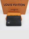 Pocket Organizer Taiga Leather Card Wallet Black - LOUIS VUITTON - BALAAN 4