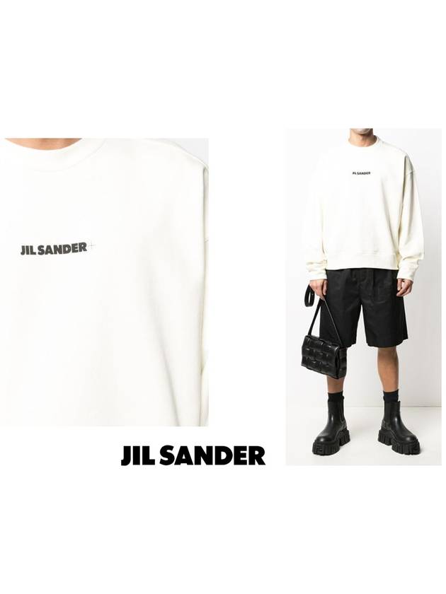 Logo Print Oversized Sweatshirt White - JIL SANDER - BALAAN 6