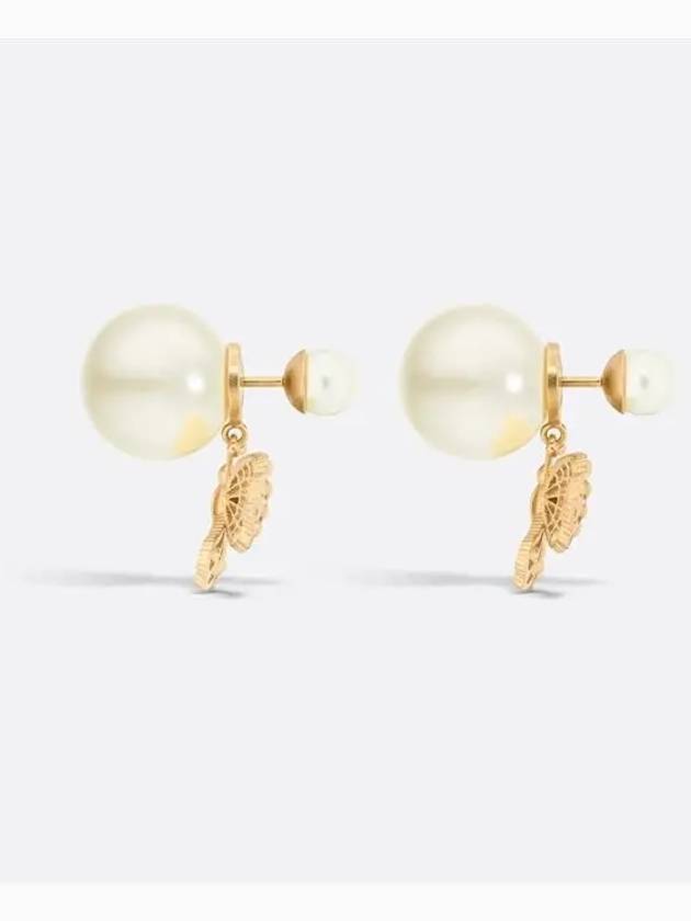 Tribales Resin Pearl Earrings Gold - DIOR - BALAAN 4