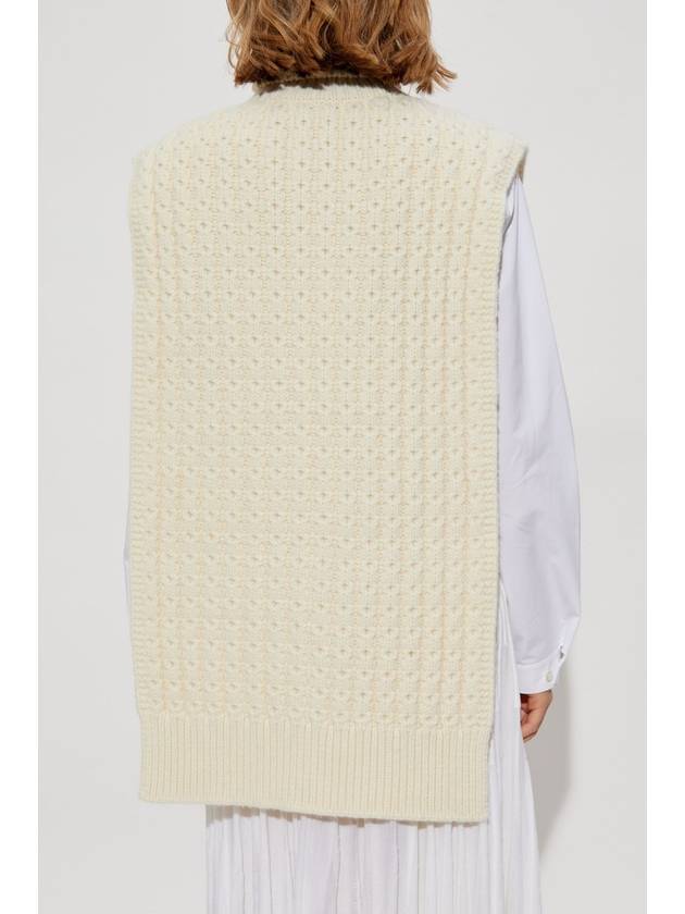 Alaïa Wool Poncho With Turtleneck, Women's, Cream - ALAIA - BALAAN 4