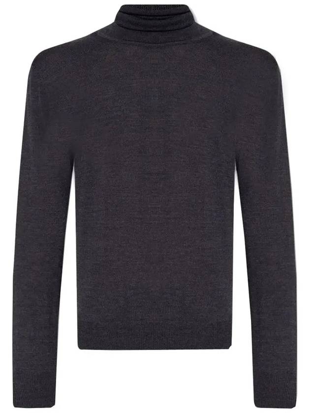 Men's Embroidered Logo Knit Turtleneck Black - VIVIENNE WESTWOOD - BALAAN 4